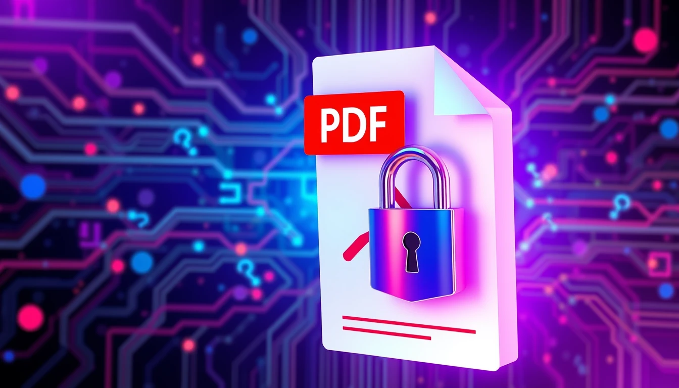 Secure PDF document with lock icon